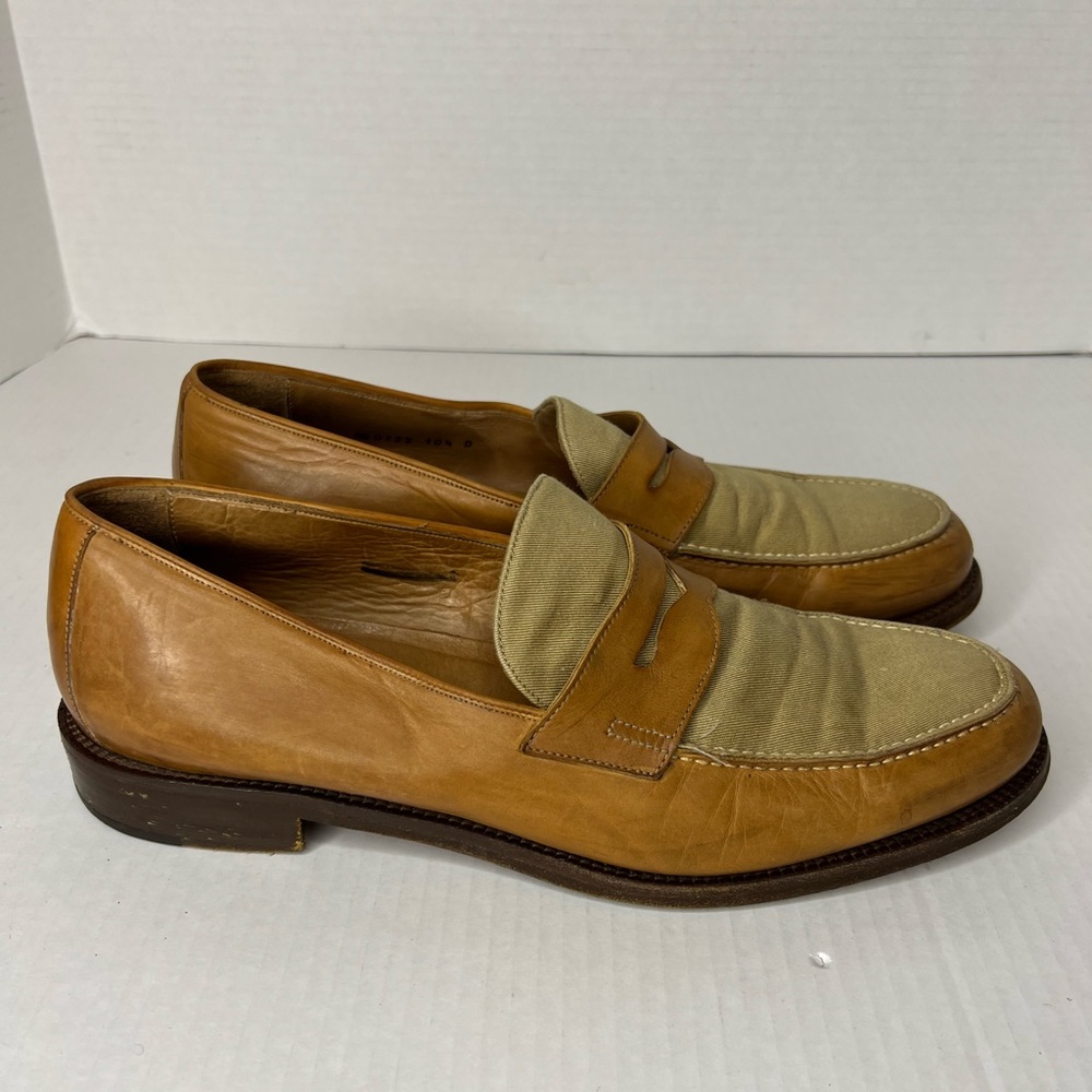 Ralph Lauren Mens two tone loafer 10.5 tan